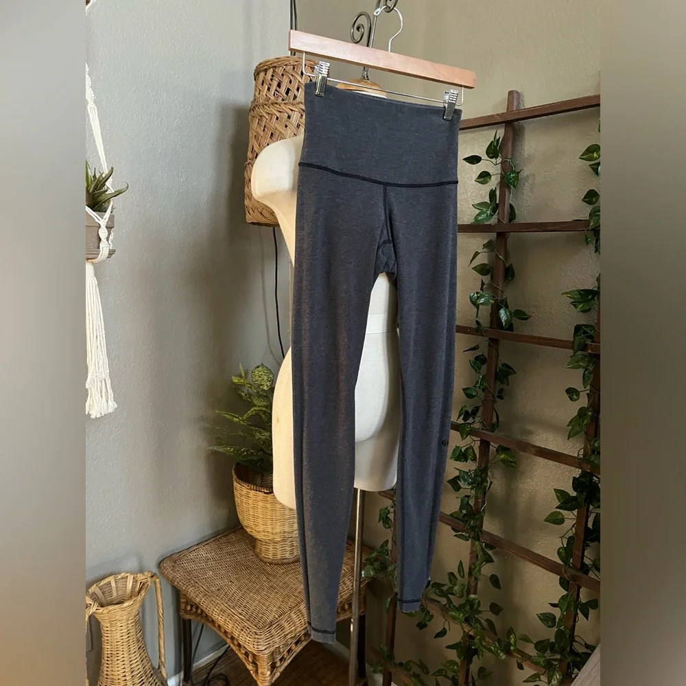 Lululemon Wunder Under Pant (Roll Down) Heathered Black
